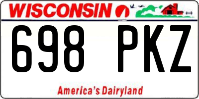 WI license plate 698PKZ