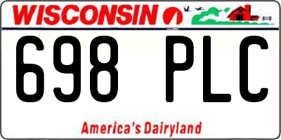 WI license plate 698PLC