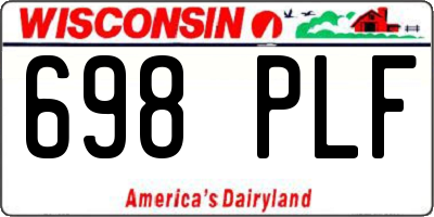 WI license plate 698PLF