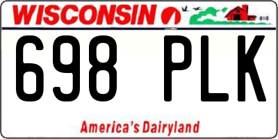 WI license plate 698PLK