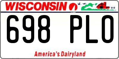 WI license plate 698PLO