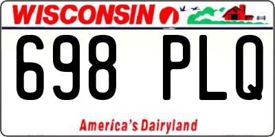 WI license plate 698PLQ