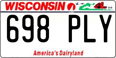 WI license plate 698PLY
