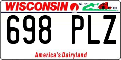 WI license plate 698PLZ