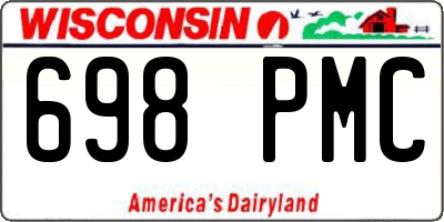 WI license plate 698PMC