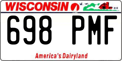 WI license plate 698PMF