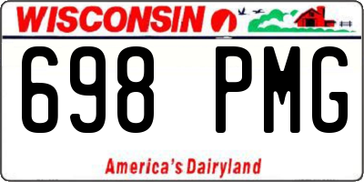 WI license plate 698PMG