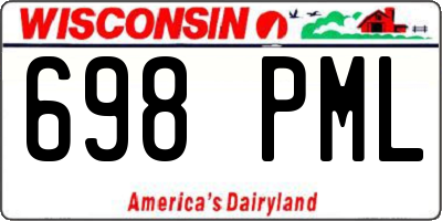 WI license plate 698PML