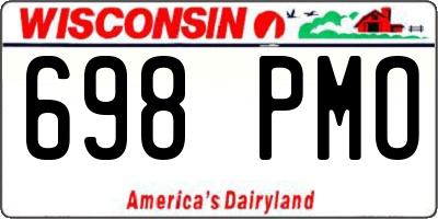 WI license plate 698PMO