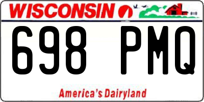 WI license plate 698PMQ