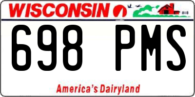 WI license plate 698PMS