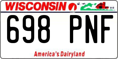 WI license plate 698PNF