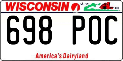 WI license plate 698POC