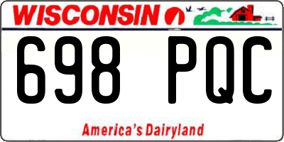 WI license plate 698PQC