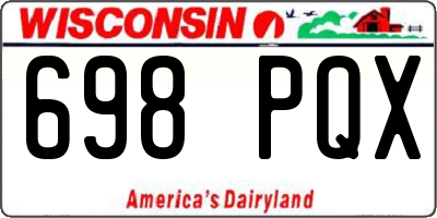 WI license plate 698PQX