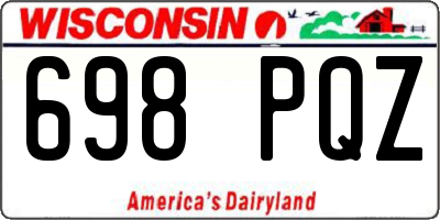 WI license plate 698PQZ
