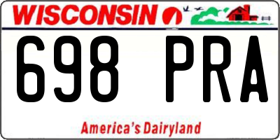WI license plate 698PRA