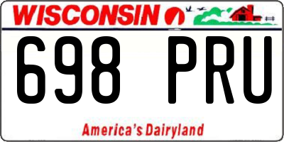 WI license plate 698PRU