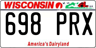 WI license plate 698PRX