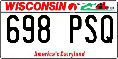 WI license plate 698PSQ