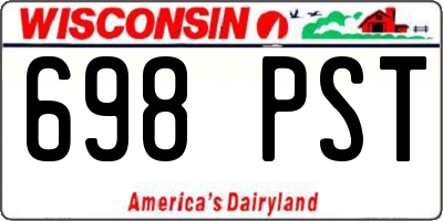 WI license plate 698PST