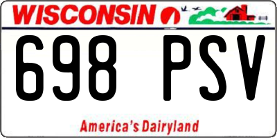 WI license plate 698PSV