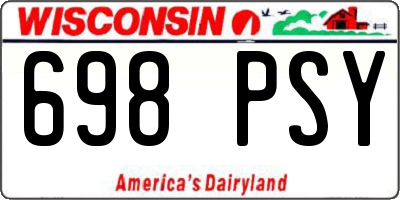 WI license plate 698PSY