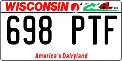 WI license plate 698PTF