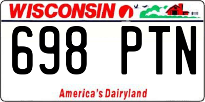 WI license plate 698PTN