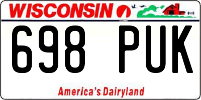 WI license plate 698PUK