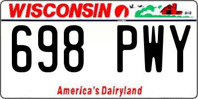 WI license plate 698PWY