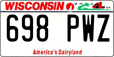 WI license plate 698PWZ