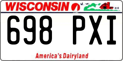 WI license plate 698PXI