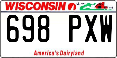 WI license plate 698PXW