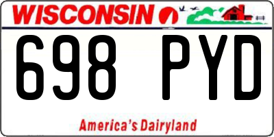 WI license plate 698PYD