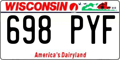 WI license plate 698PYF