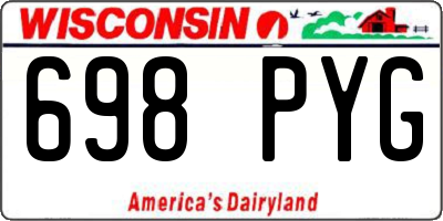 WI license plate 698PYG