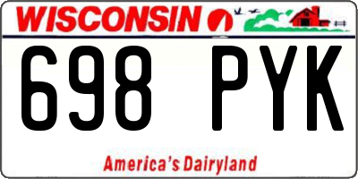 WI license plate 698PYK