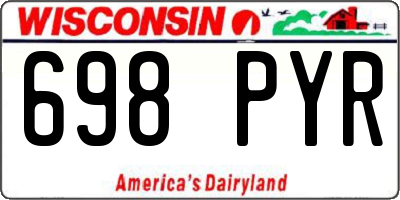 WI license plate 698PYR