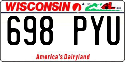 WI license plate 698PYU
