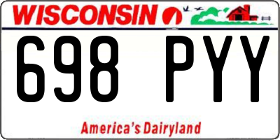 WI license plate 698PYY
