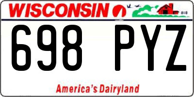 WI license plate 698PYZ