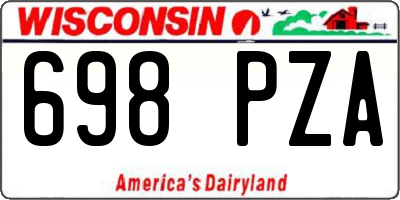 WI license plate 698PZA