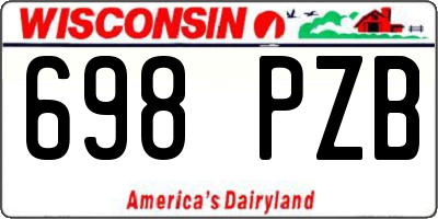 WI license plate 698PZB