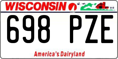 WI license plate 698PZE