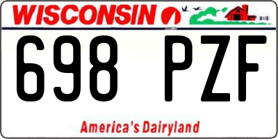 WI license plate 698PZF