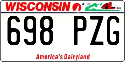 WI license plate 698PZG