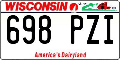 WI license plate 698PZI