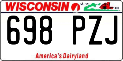 WI license plate 698PZJ