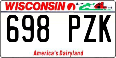 WI license plate 698PZK